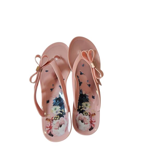 Ted Baker Jelly Flip Flops Thong Sandal Bow Womens 40 US 9.5 Pink Suzzip Shoe - Picture 5 of 15